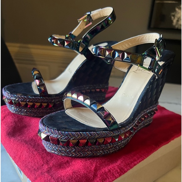 👠 Christian Louboutin Cataclou 120 Multicolor sandal🌟PRICE IS FIRM - Picture 2 of 12